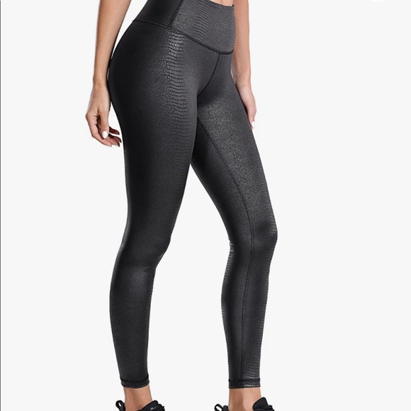 CRZ YOGA Pants - Crz yoga faux leather leggings lizard print - large